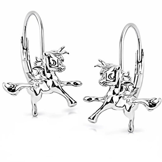 Pony Ohrhänger 925 Silber – Kinder Pferd Ohrringe Bild 1