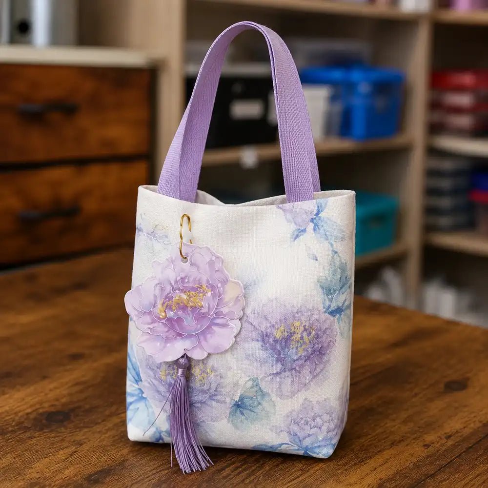Premium Geschenkverpackung Lila Blumenbeutel Bild 3