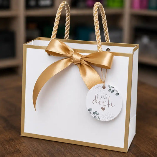 Premium Geschenkverpackung Weiß Gold Bild 1