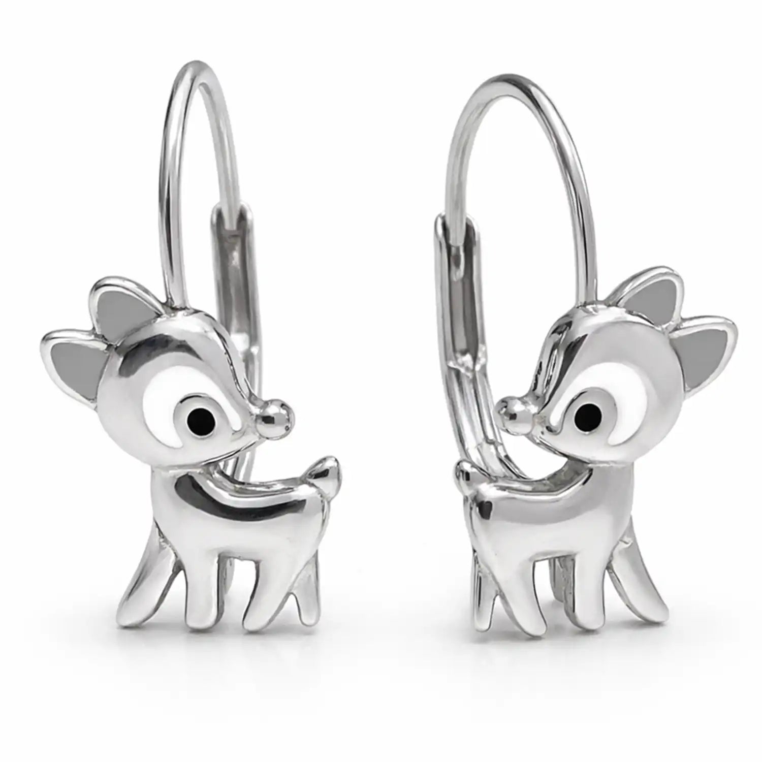 Rehkitz Ohrringe Kinder Silber 925 – süße Reh Tier Bild 1