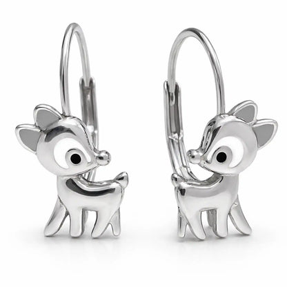 Rehkitz Ohrringe Kinder Silber 925 – süße Reh Tier Bild 1