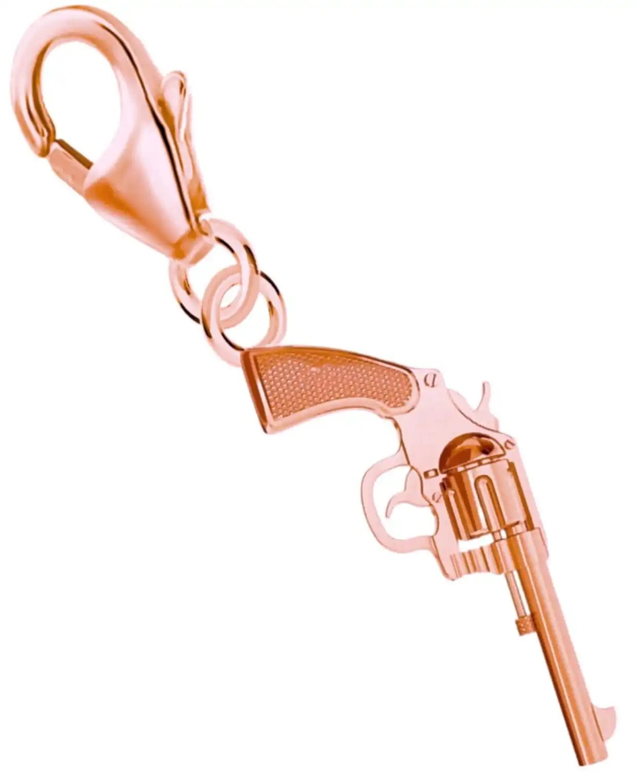 Revolver Charm 925 Silber vergoldet – Anhänger für Charmkette Bild 1