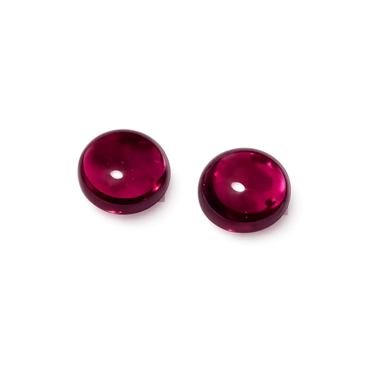 Rhodolith Granat Cabochon rund  - 2er Set Edelstein DIY Bild 1