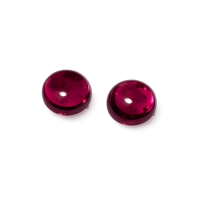 Rhodolith Granat Cabochon rund  - 2er Set Edelstein DIY Bild 1