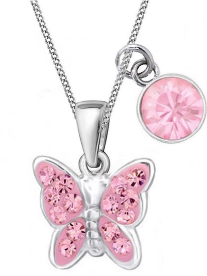 Schmetterling Kette für Mädchen Rosa 38 cm Bild 1