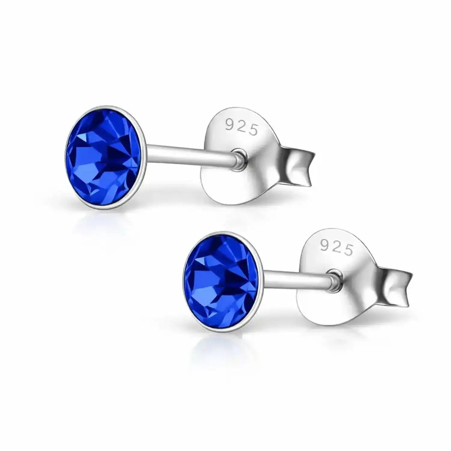 Runde Ohrstecker Saphirblau 4mm, 1709 Bild 1