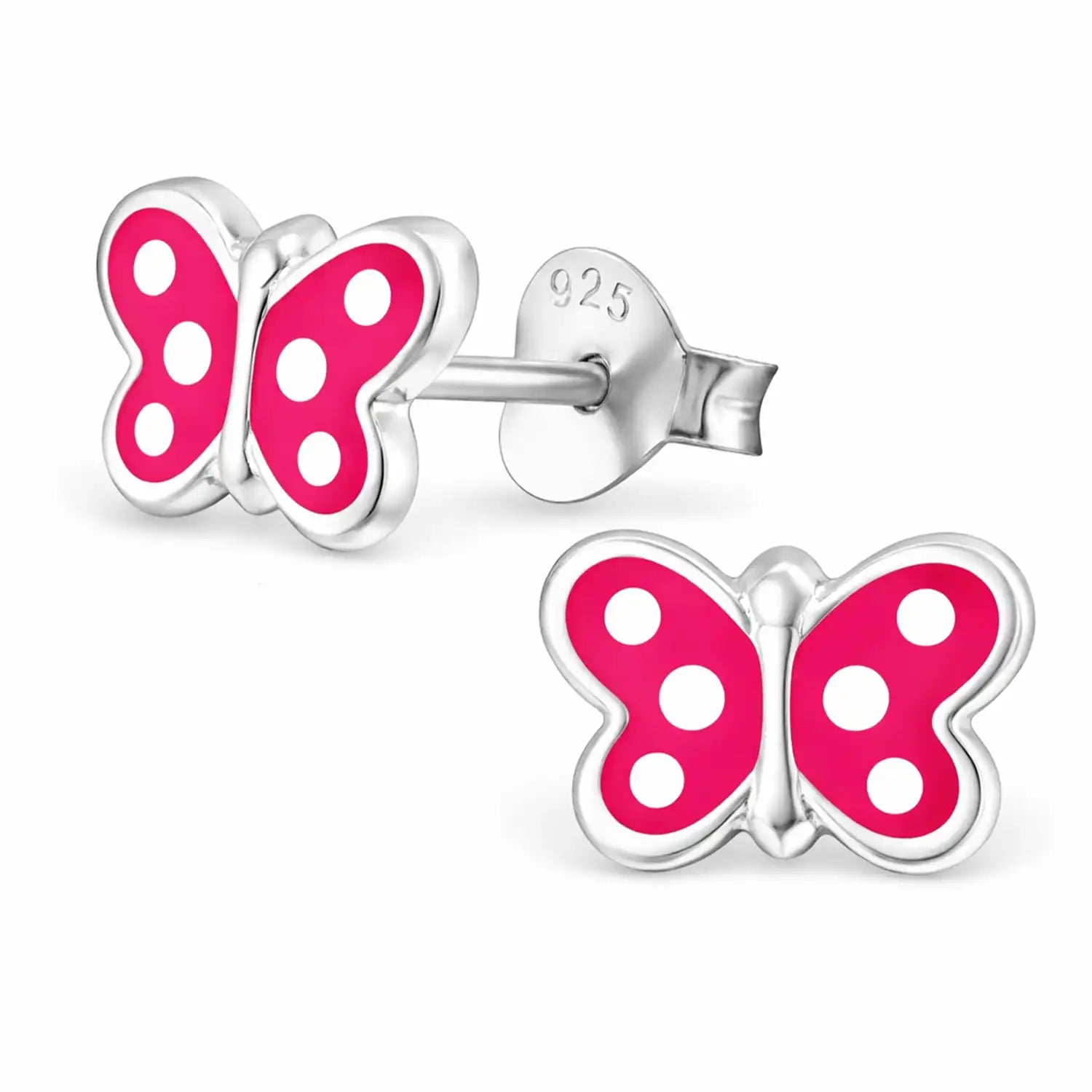Schmetterling Ohrstecker Kinder Silber 925 – Pink Bild 1