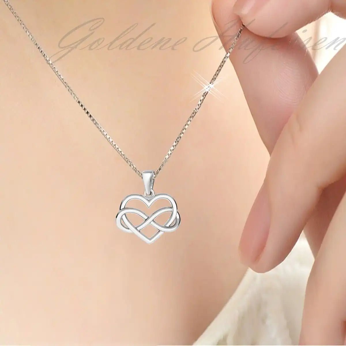 Schmuckset Silber Ohrringe mit Kette 925 Unendlichkeit 40 cm Bild 2