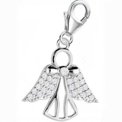 Schutzengel Charm 925 Silber funkelnd – für Armband Anhänger Bild 1
