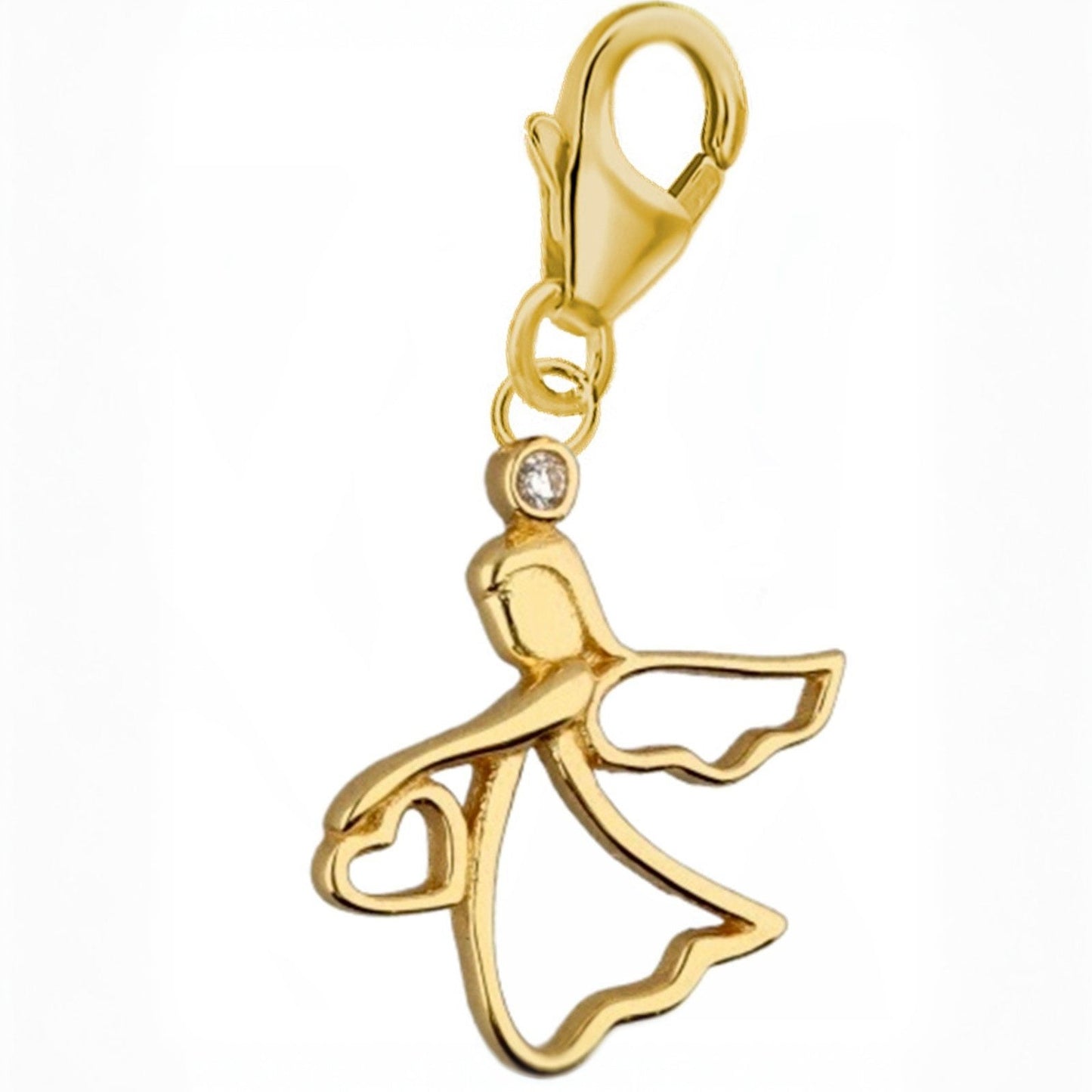 Engel Charm vergoldet 925 Silber – kleiner Anhänger für Charmkette Bild 1