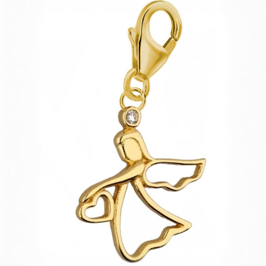 Engel Charm vergoldet 925 Silber – kleiner Anhänger für Charmkette Bild 1