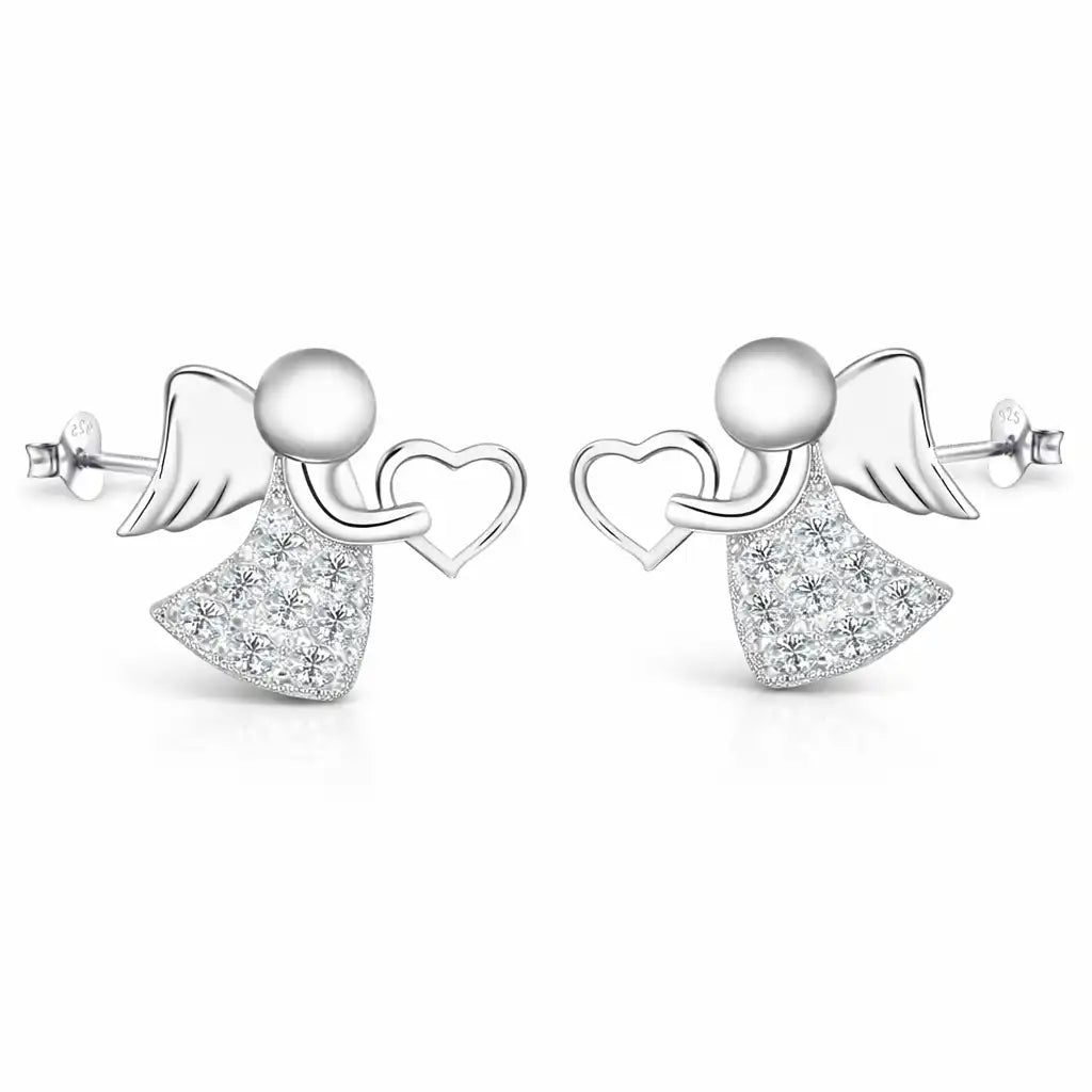 Engel Ohrstecker 925 Silber – zarte Ohrringe elegant Bild 4