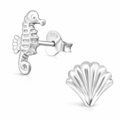 Seepferdchen Ohrstecker Silber 925 - maritimer Schmuck Bild 1