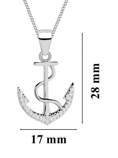 Silberkette Damen Anker 925 mit Zirkonia 45 cm Bild 3