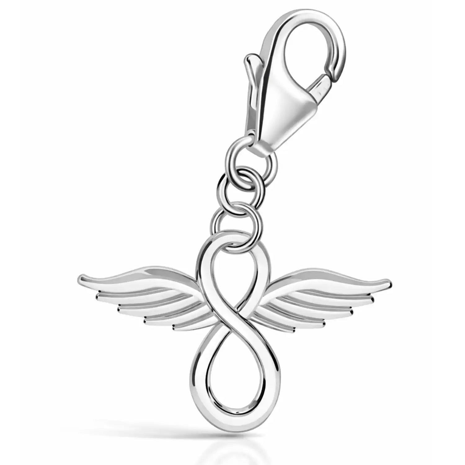 Unendlichkeit mit Flügel Charm Silber 925 Bild 1