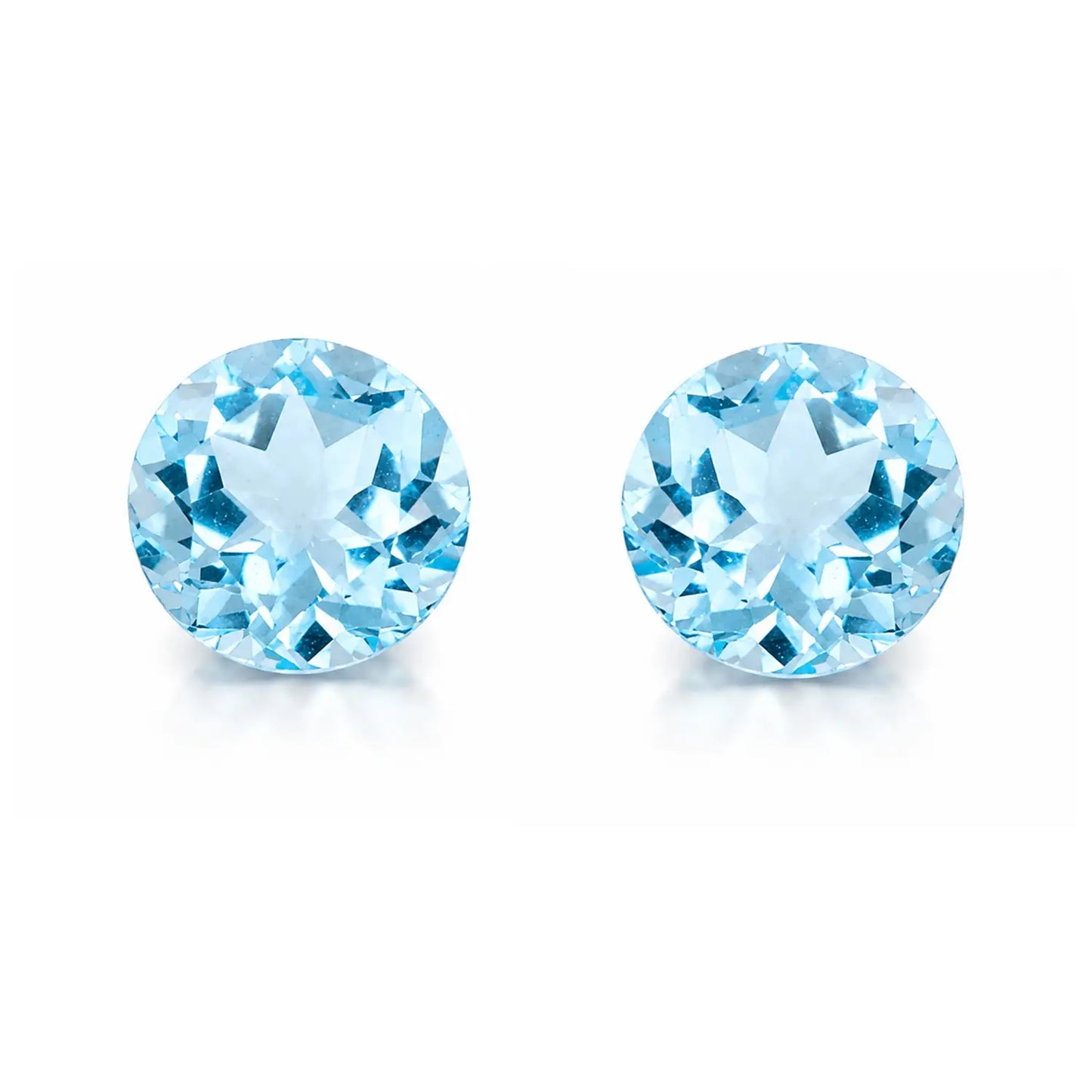 Sky Blautopas 4 mm rund facettiert – 2 Edelsteine Set