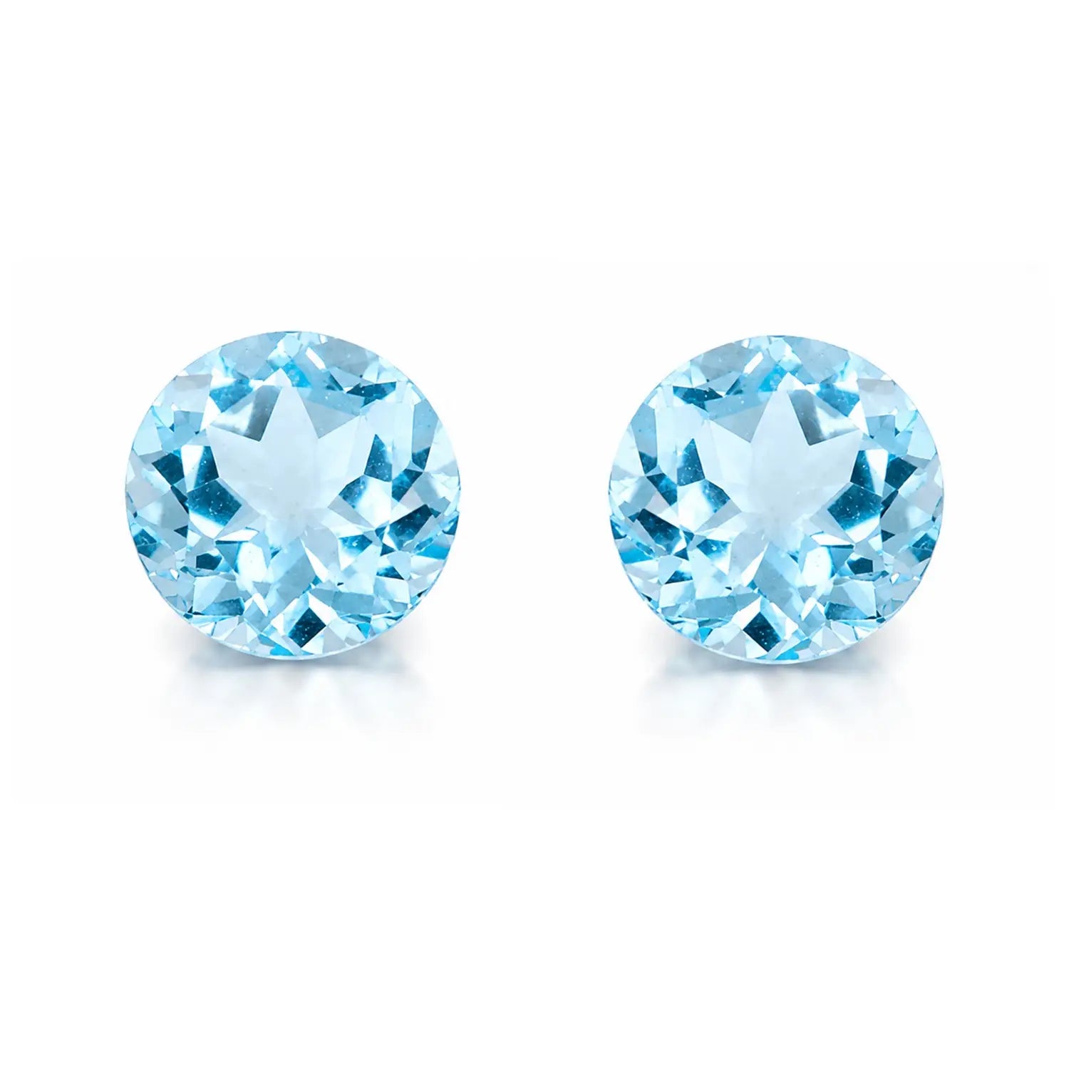 Sky Blautopas 4 mm rund facettiert – 2 Edelsteine Set