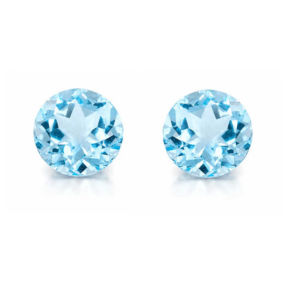Sky Blautopas 4 mm rund facettiert – 2 Edelsteine Set