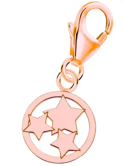Sterne im Kreis Charm aus 925 Silber Rosegold vergoldet Bild 1