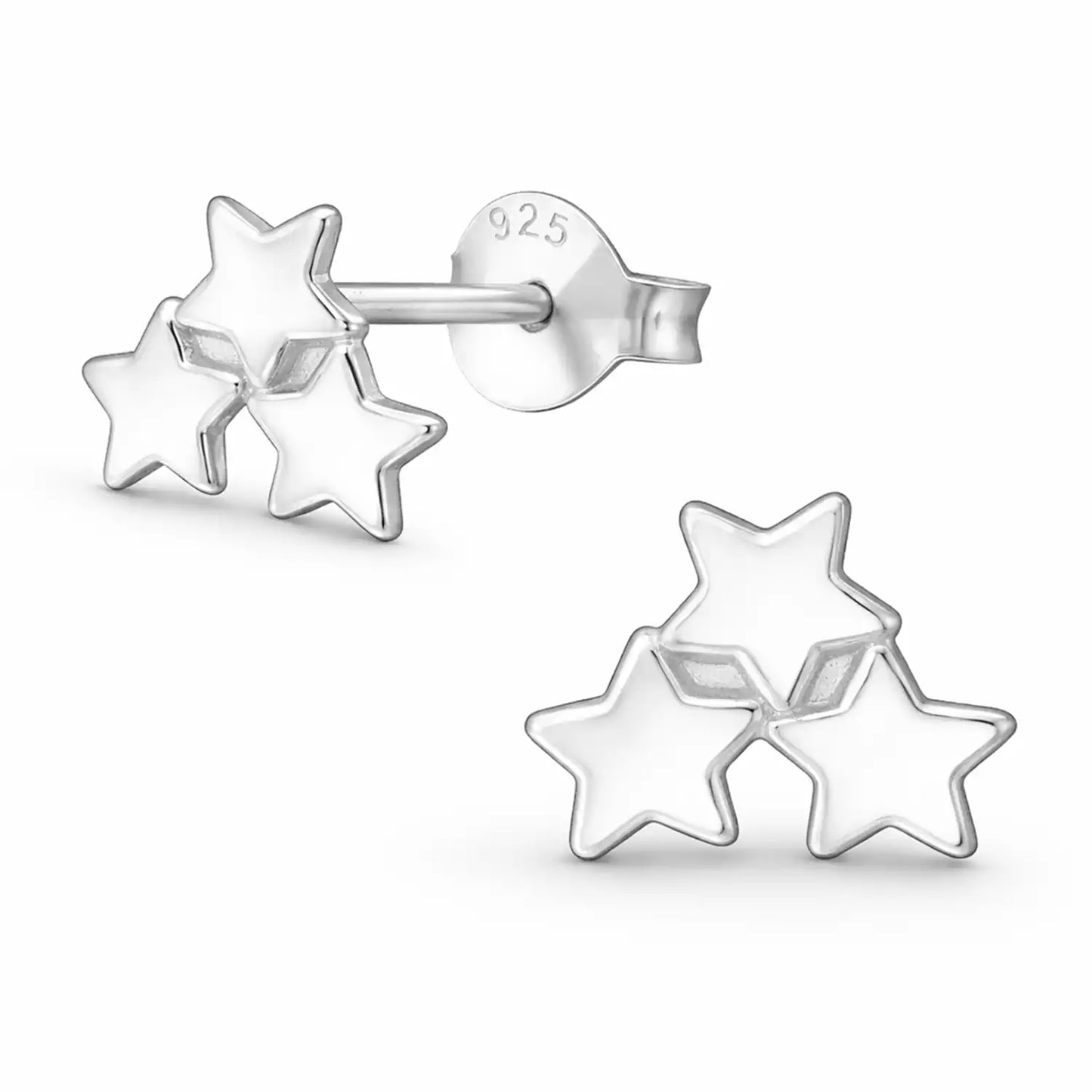 Sterne Ohrstecker Silber 925 – silberne Galaxie Bild 1