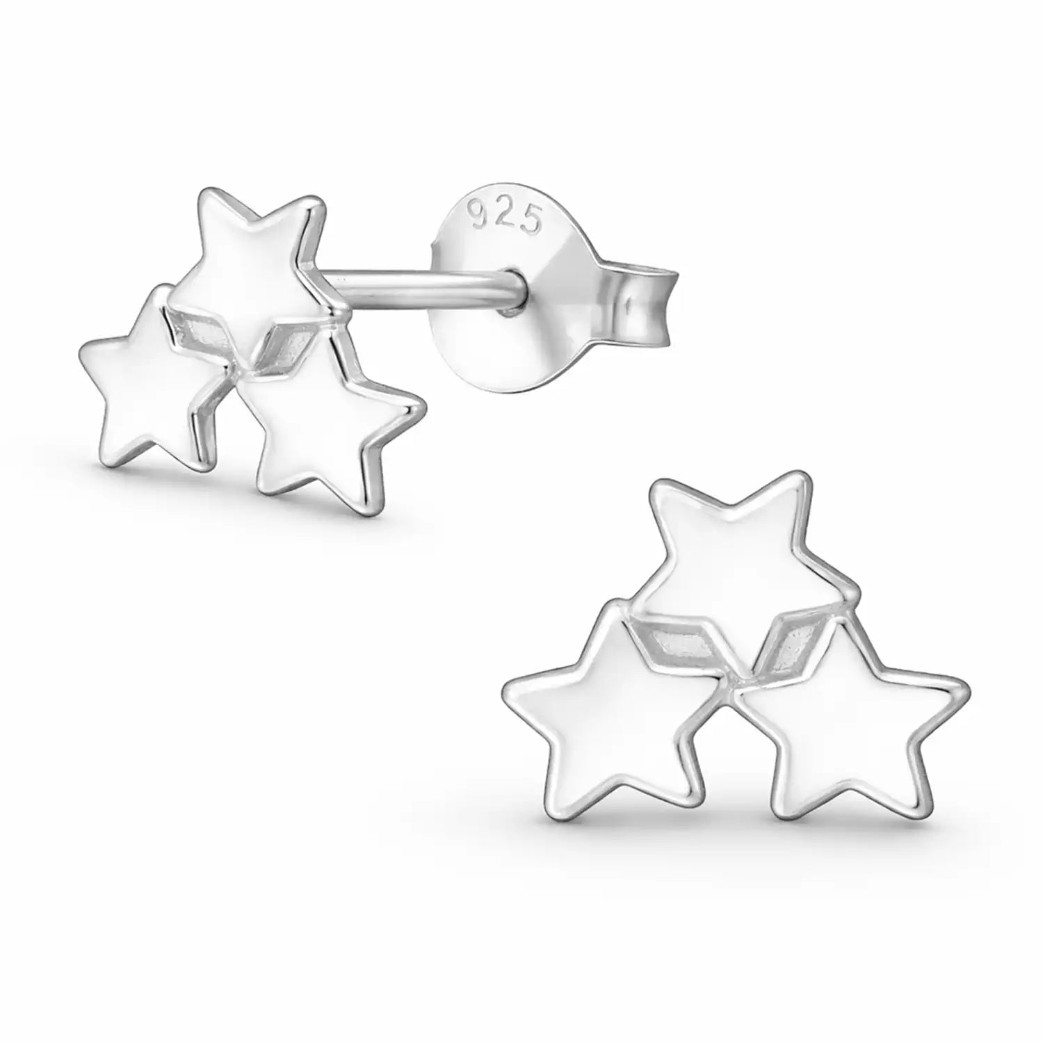 Sterne Ohrstecker Silber 925 – silberne Galaxie Bild 1