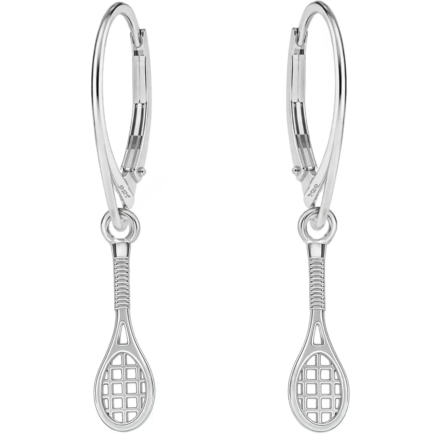 Tennisschläger Ohrringe 925 Silber – Sport Schmuck Bild 1