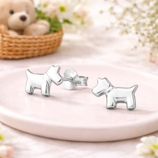Hund Ohrstecker Silber 925 – Terrier Bild 2