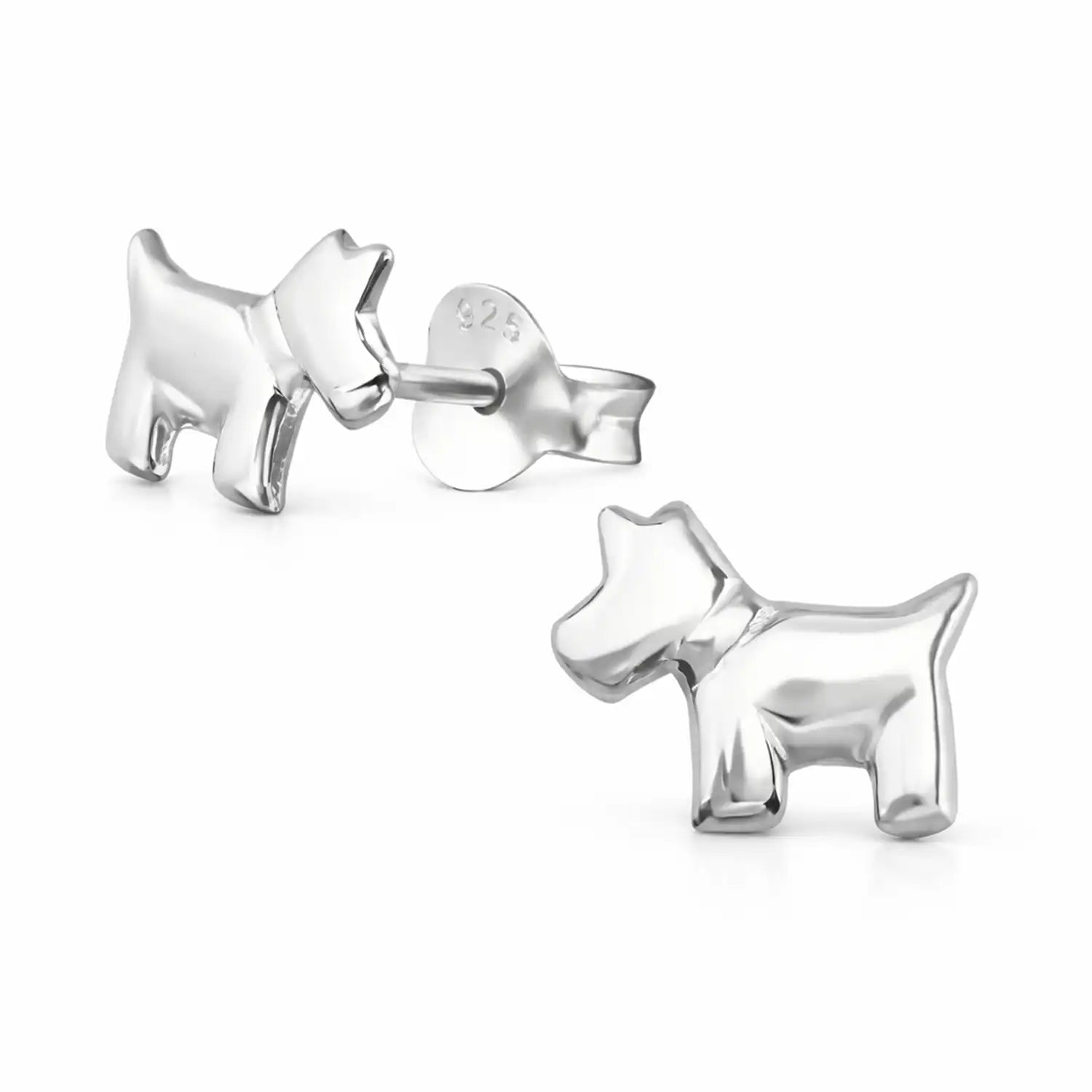 Hund Ohrstecker Silber 925 – Terrier Bild 1