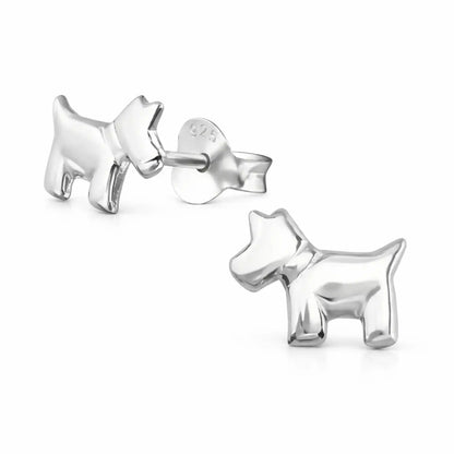 Hund Ohrstecker Silber 925 – Terrier Bild 1