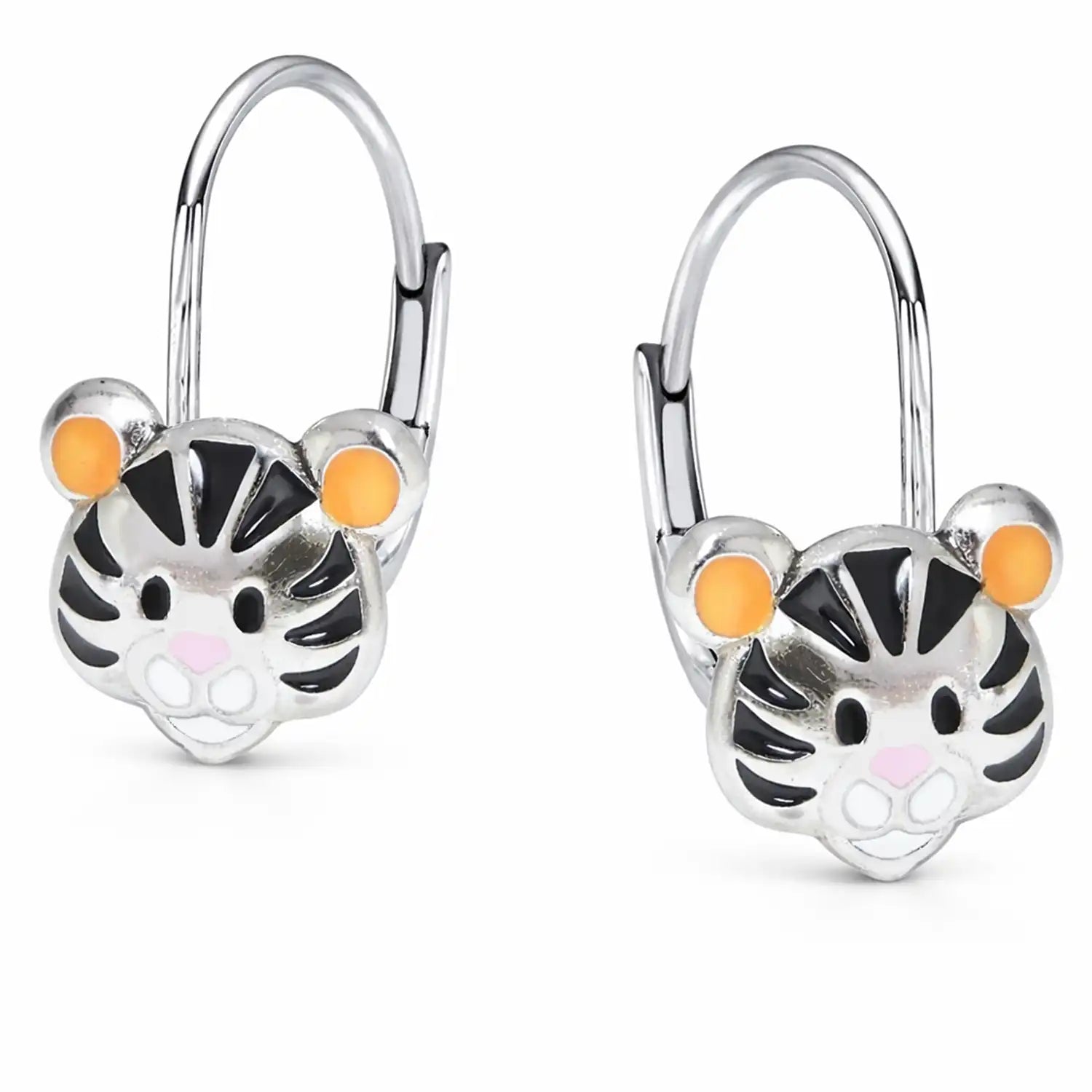 Tiger Ohrringe Kinder Silber 925 Ohrhänger Tier Bild 1