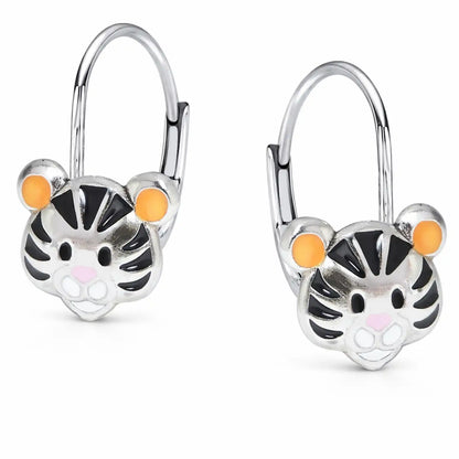 Tiger Ohrringe Kinder Silber 925 Ohrhänger Tier Bild 1