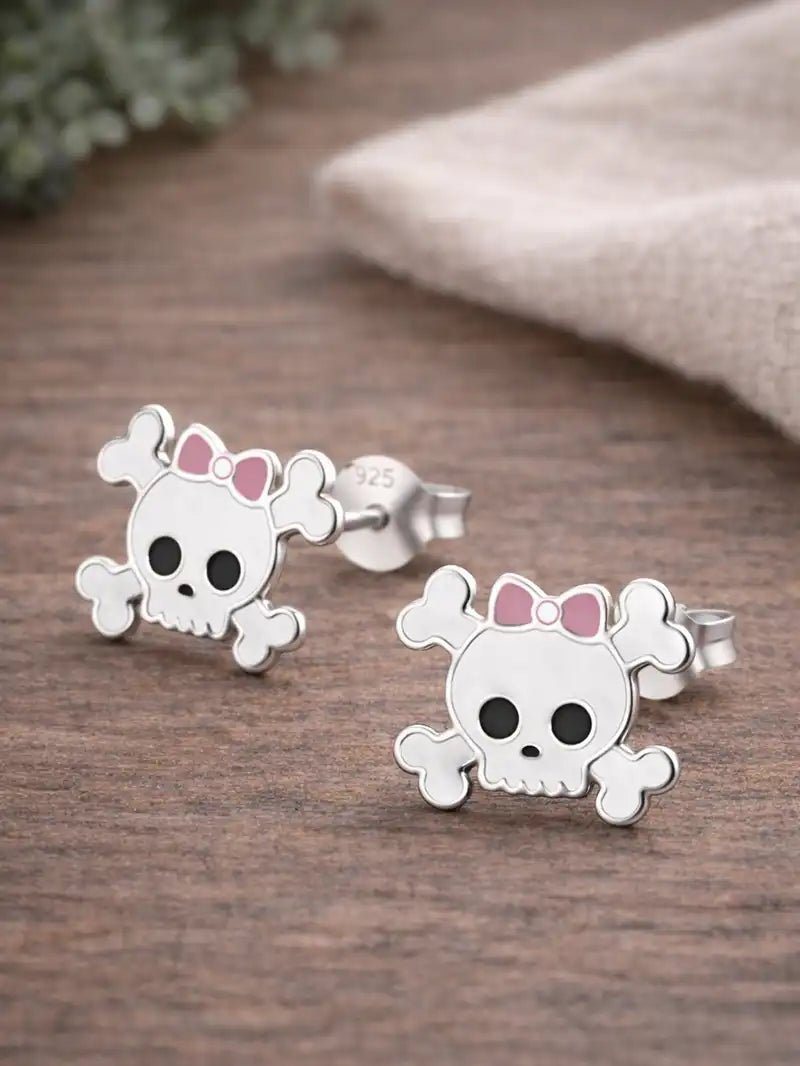 Totenkopf Ohrstecker Weiss, 5562 Bild 2
