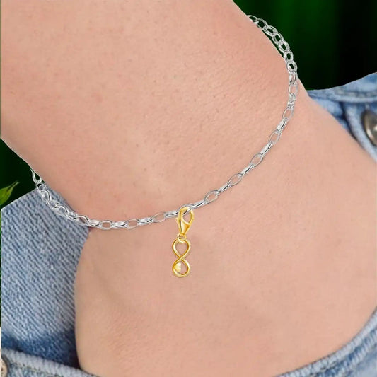 Unendlichkeit Charm in Gelbgold mit Herz Bild 2