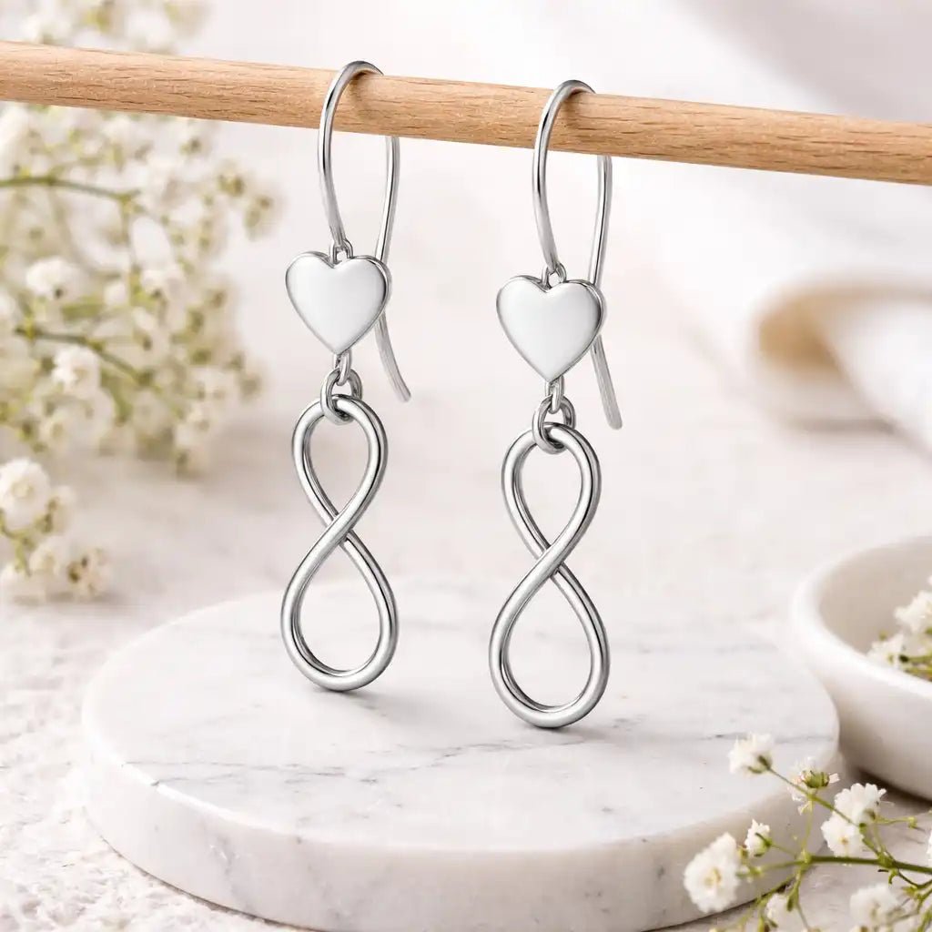 Unendlichkeit Ohrhänger 925 Silber – Infinity Ohrringe Bild 2
