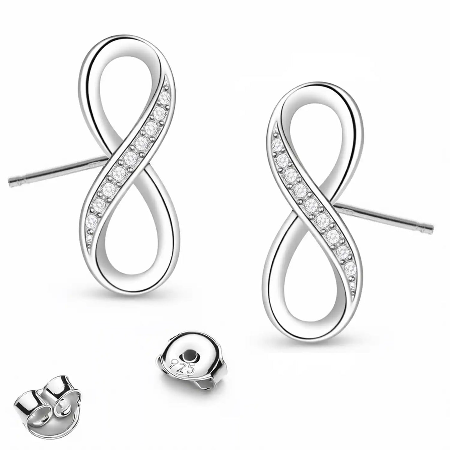 Unendlichkeit Ohrstecker Silber 925 – edle Infinity Ohrringe Bild 1
