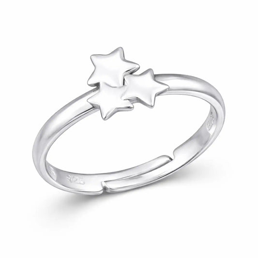 Sterne Fingerring Kinder 925 Silber - Verstellbar Bild 1