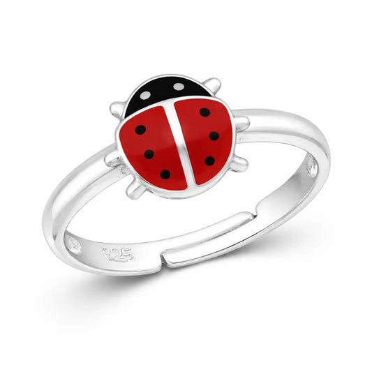 Marienkäfer Fingerring Kinder 925 Silber - Glückskäfer Bild 1
