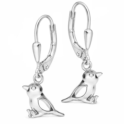 Vogel Ohrringe Kinder 925 Silber - Spatz Geschenk Bild 1