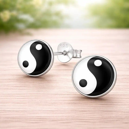 Yin Yang Ohrringe 925 Silber – Rundeform Bild 2