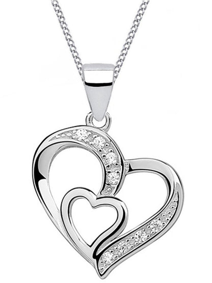 Bicolor Herz Kette aus 925 Sterling Silber inkl. Geschenketui Bild 1